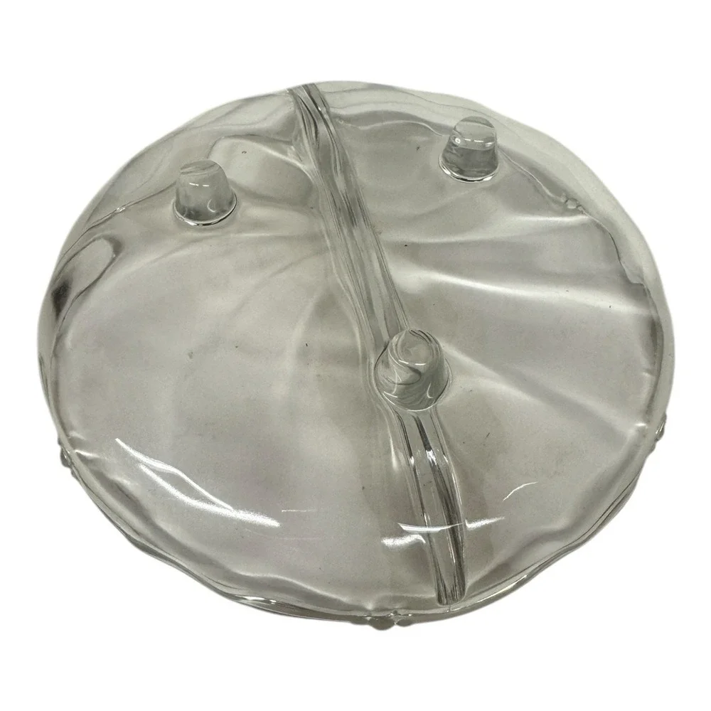 Vintage‎ Heisey Elegant Glass Clear Waverly Divided Relish Dish 6.25